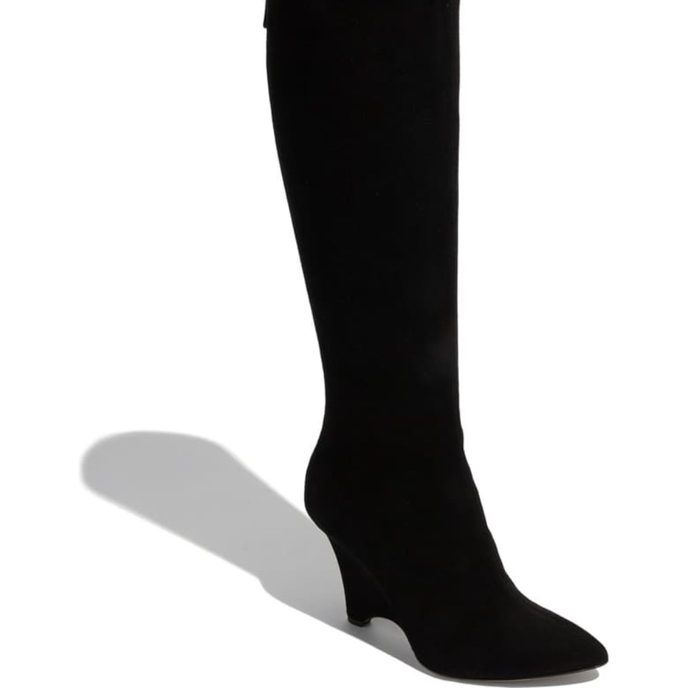 kate spade sz 7 darya black suede boot